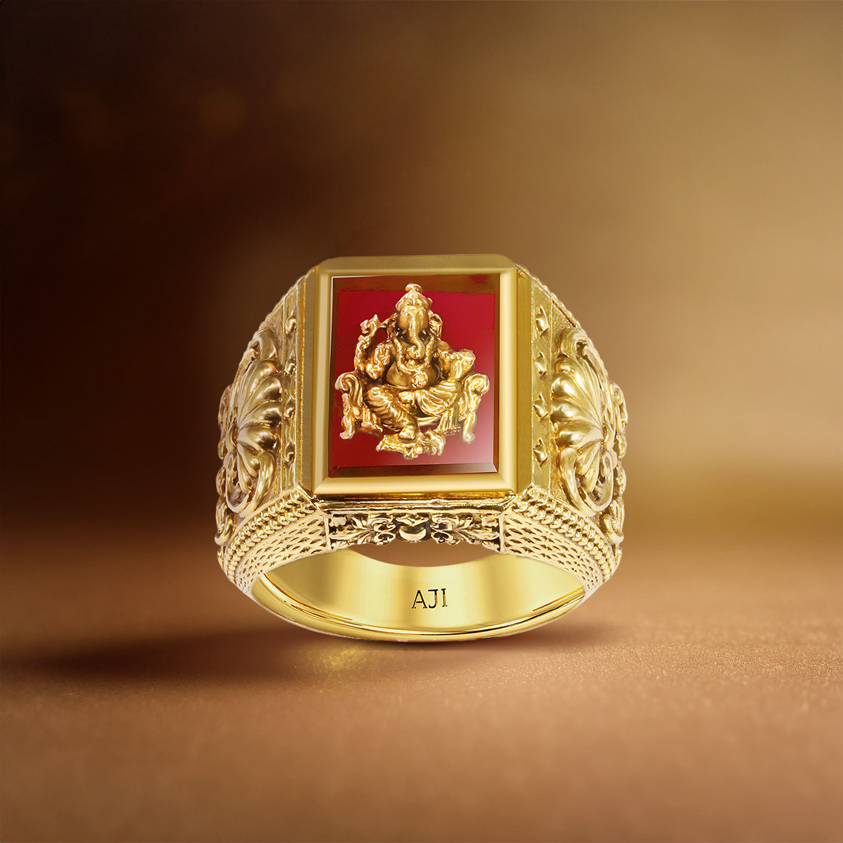 Ekadanta Shine Gold Mens Ring image