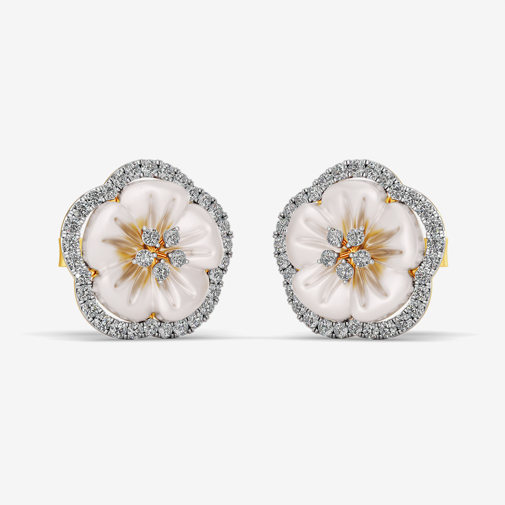 Shimmering Petal Diamond Earrings