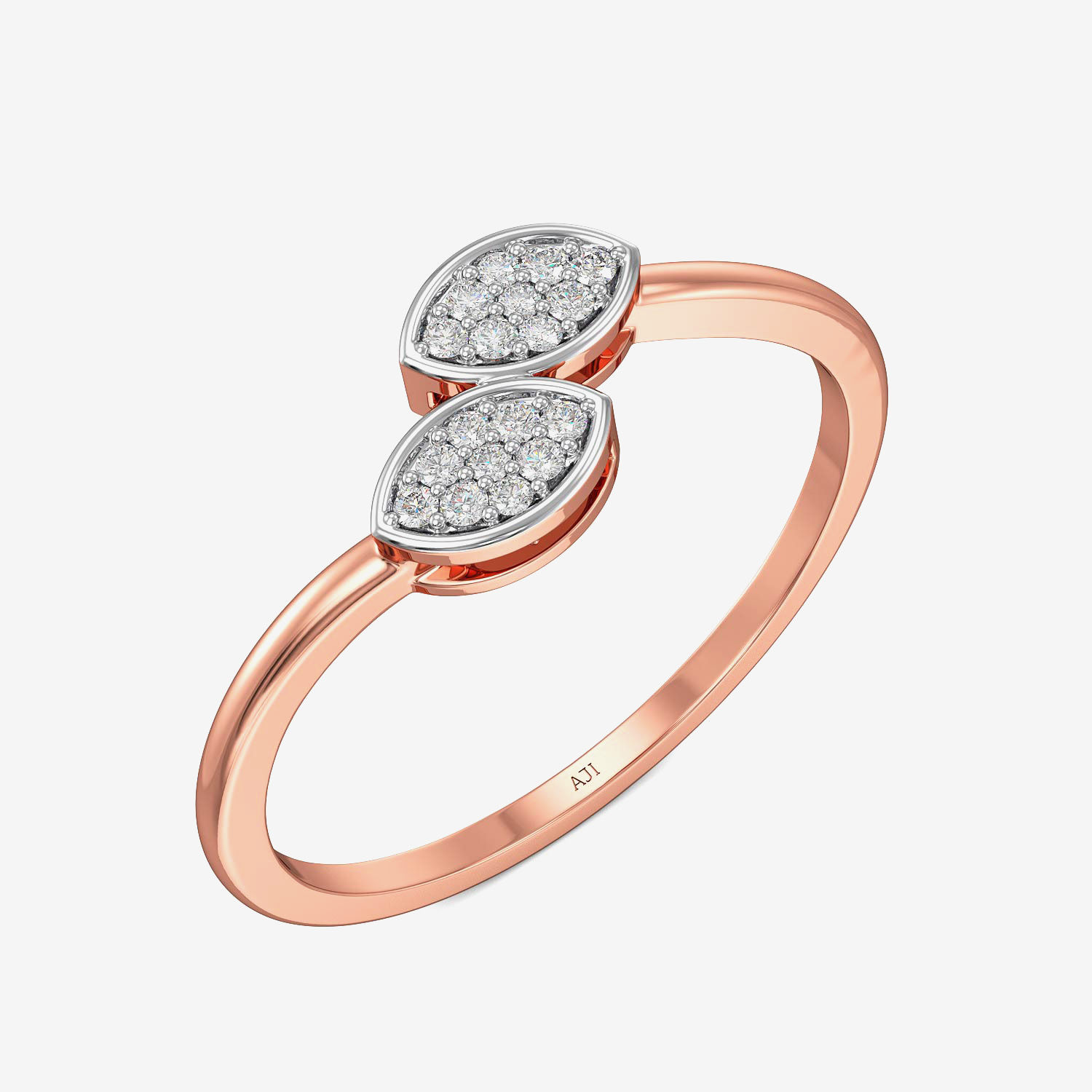 Twin Beads Glam Diamond Ring
