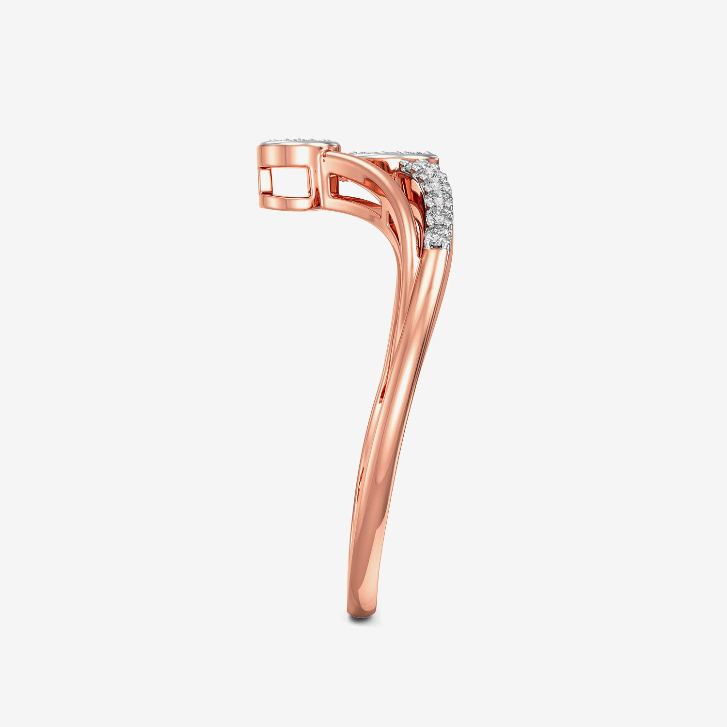 Split Artistic Gleaming Diamond Ring alternate view 3