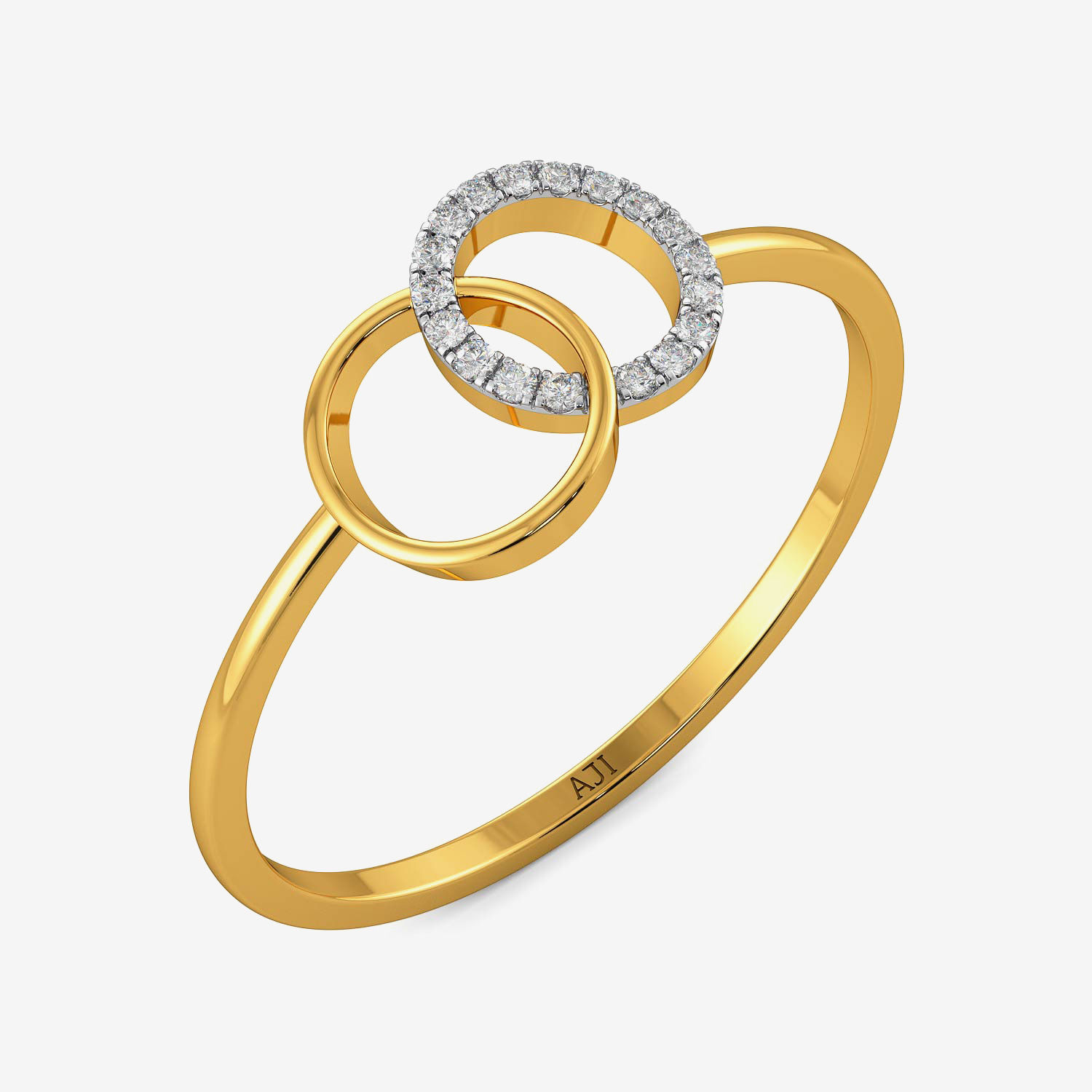 Duo Cross-round Diamond Ring
