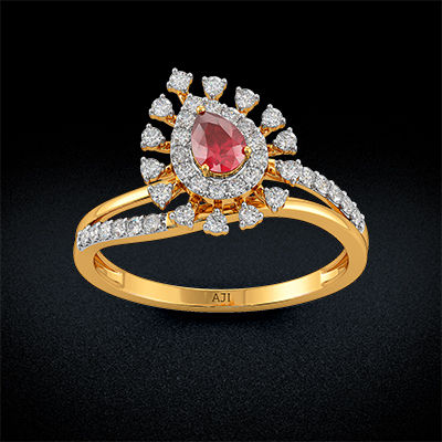 Drippy Teardrop Diamond Ring alternate view 2