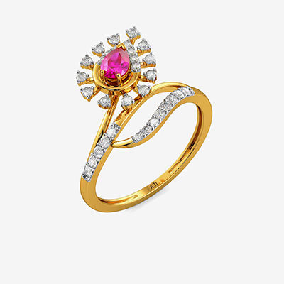 Split Designer Teardrop Diamond Ring alternate view 1