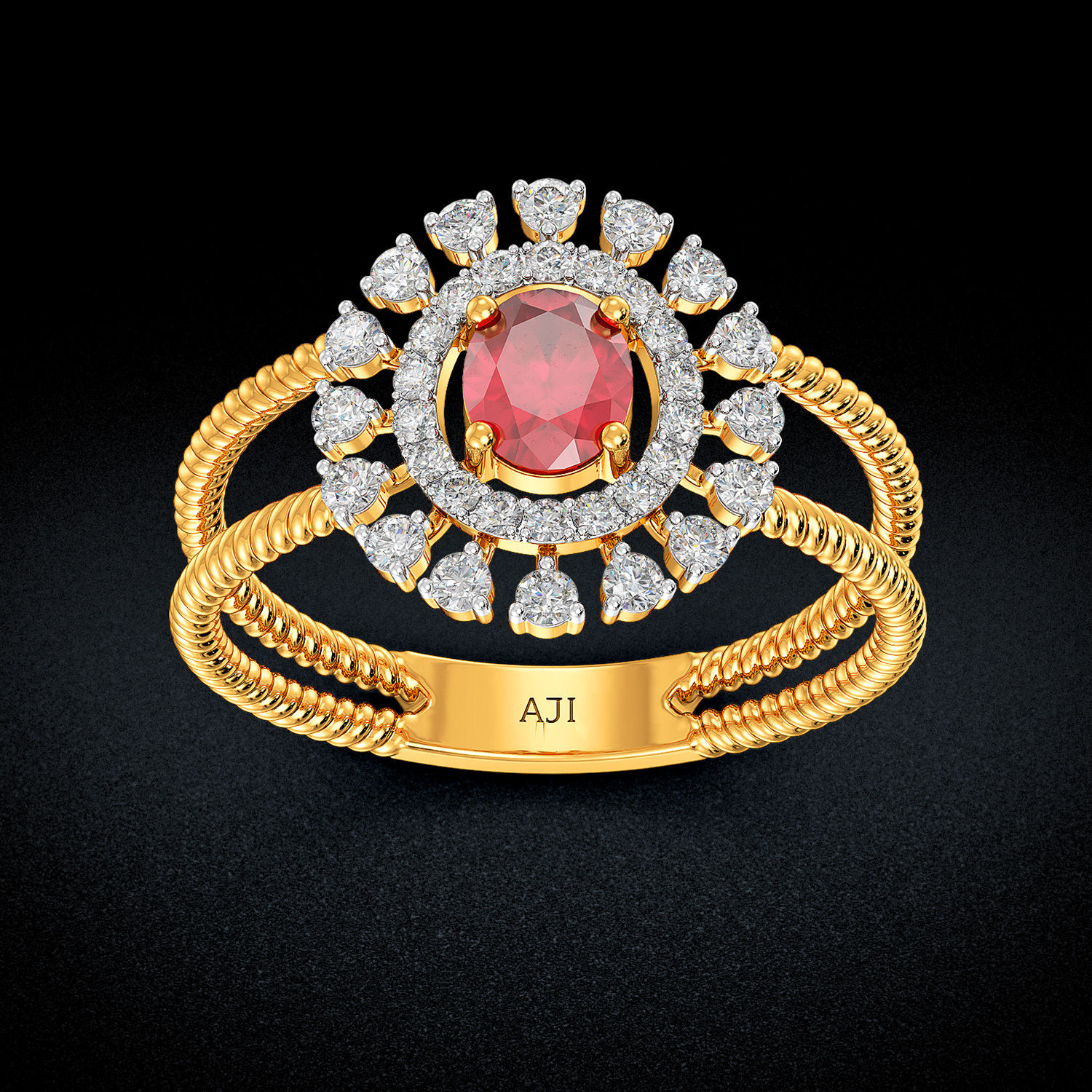 Glowing Sun-floral Diamond Ring image