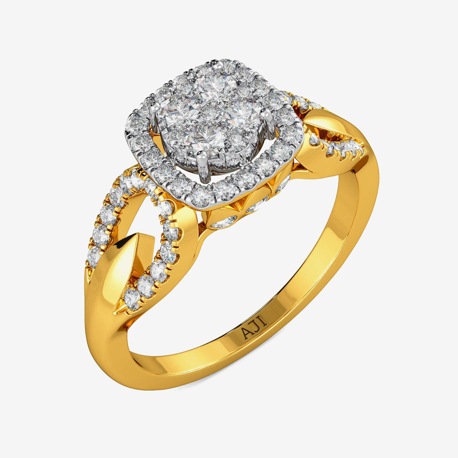 Funky Box-shaped Diamond Ring