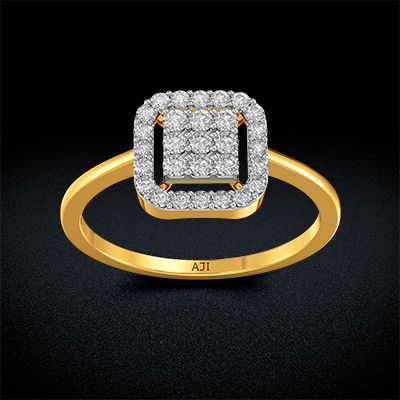 Curved Box-shape Diamond Ring alternate view 2