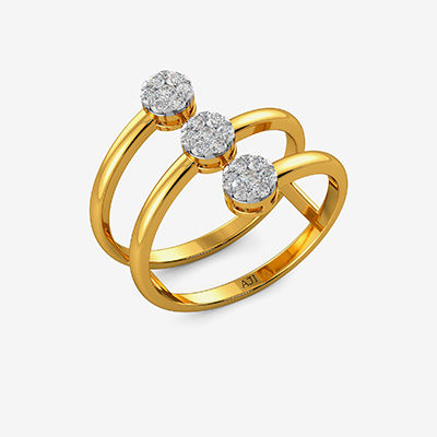 Spiral Tri-diamond Ring alternate view 1