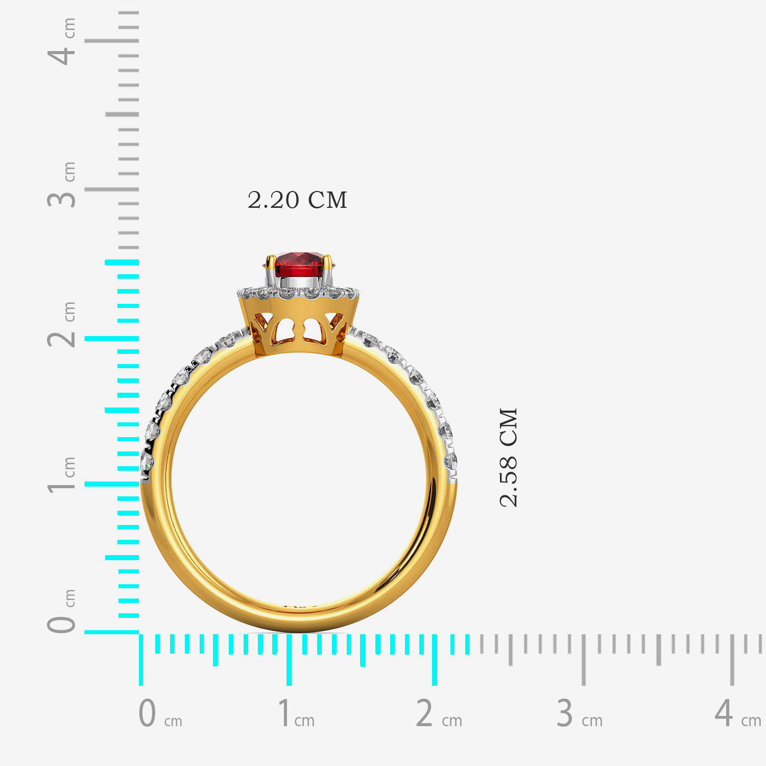 Single Red Stone Diamond Ring image