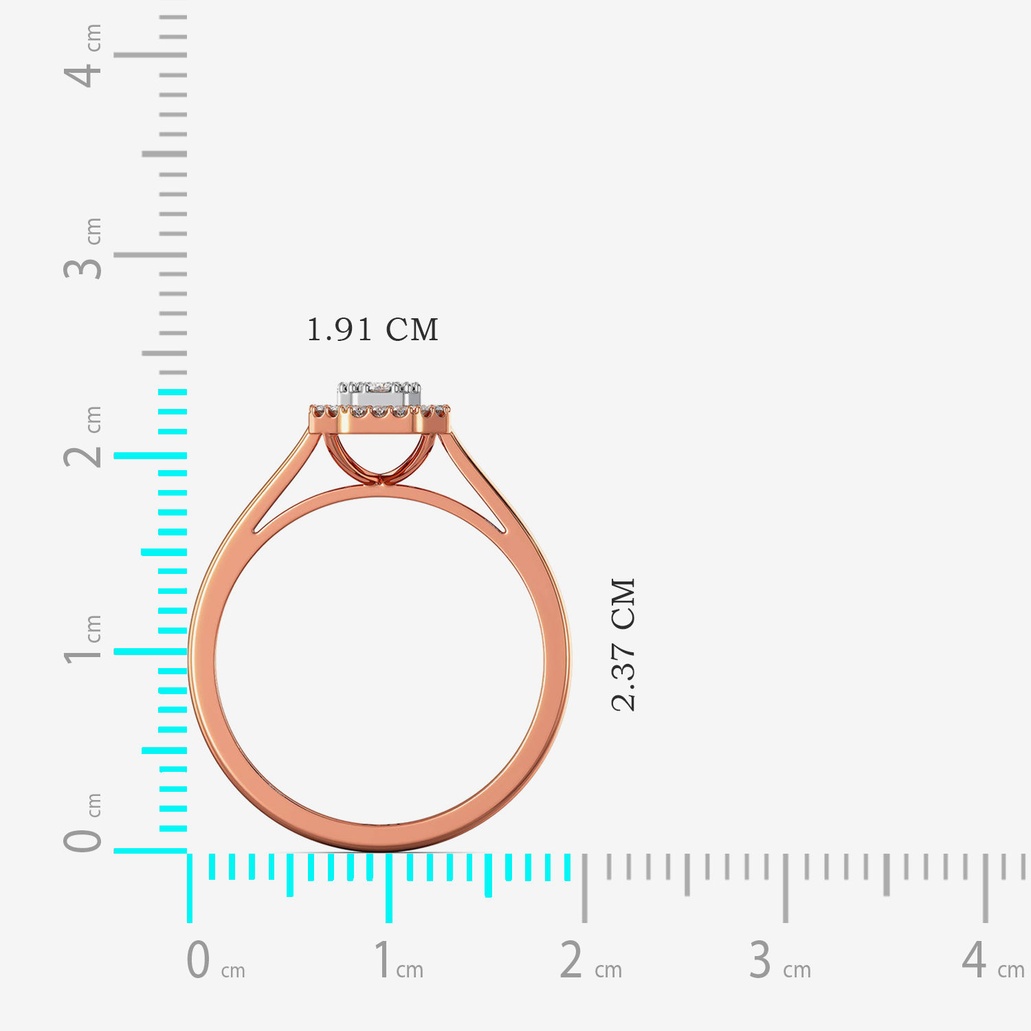 Curved Rectangle Diamond Ring alternate view 3