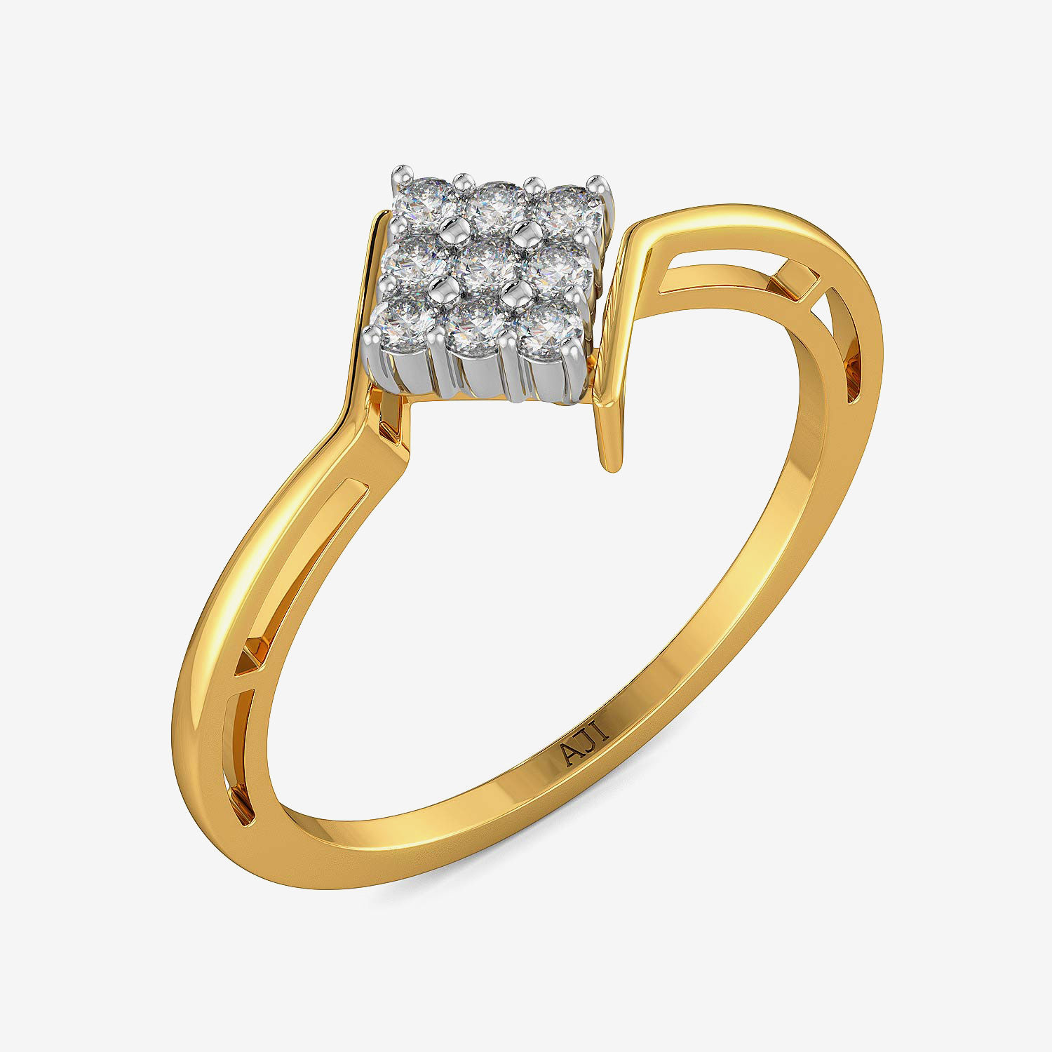 Kite-shaped Shiny Diamond Ring