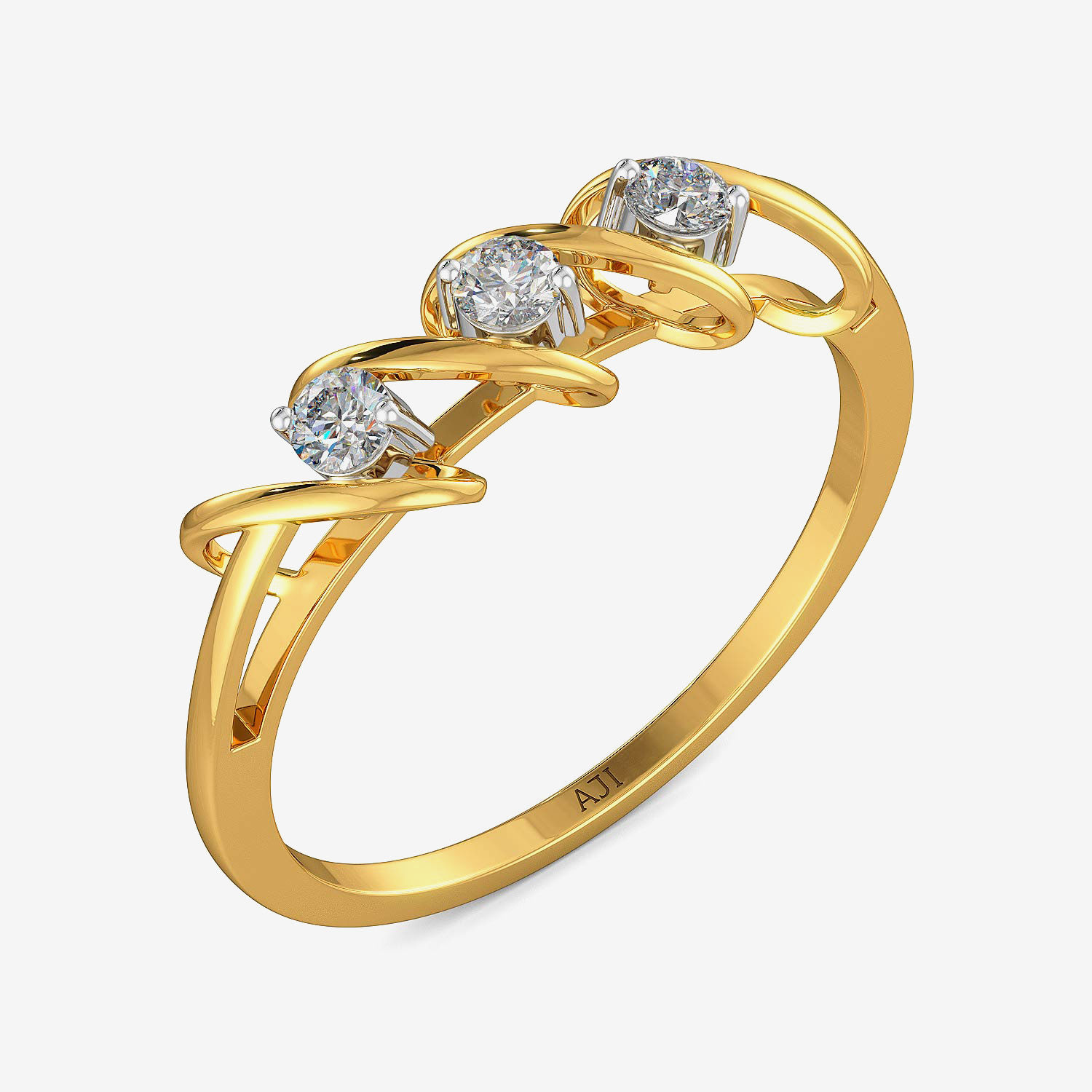 Zig-zag Tri-diamond Ring