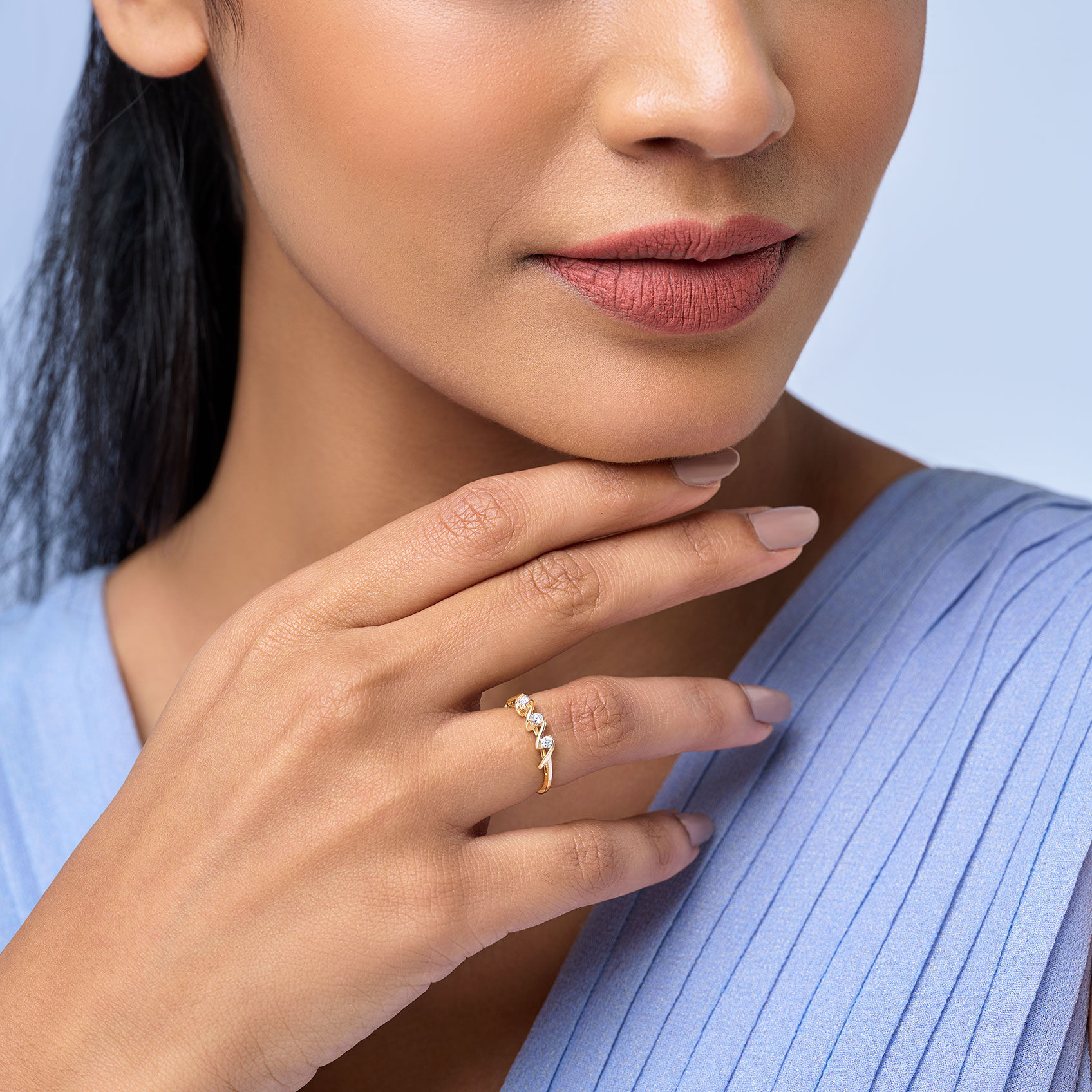 Zig-zag Tri-diamond Ring image