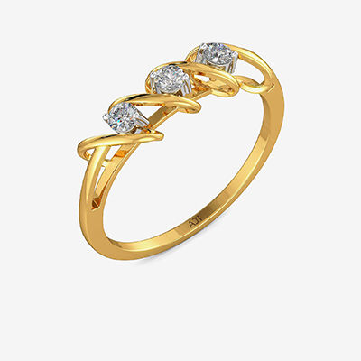 Zig-zag Tri-diamond Ring alternate view 1