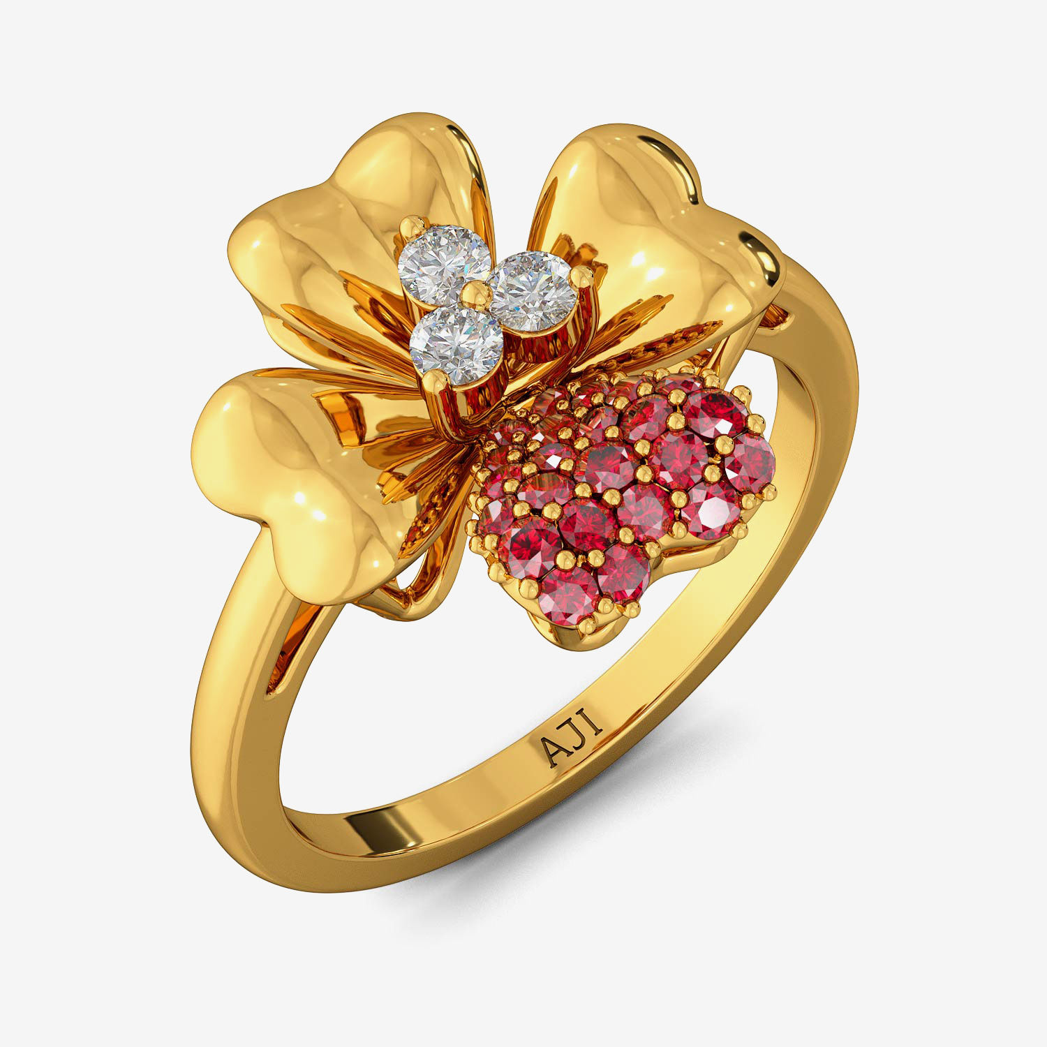 Floral & Heart Diamond Ring
