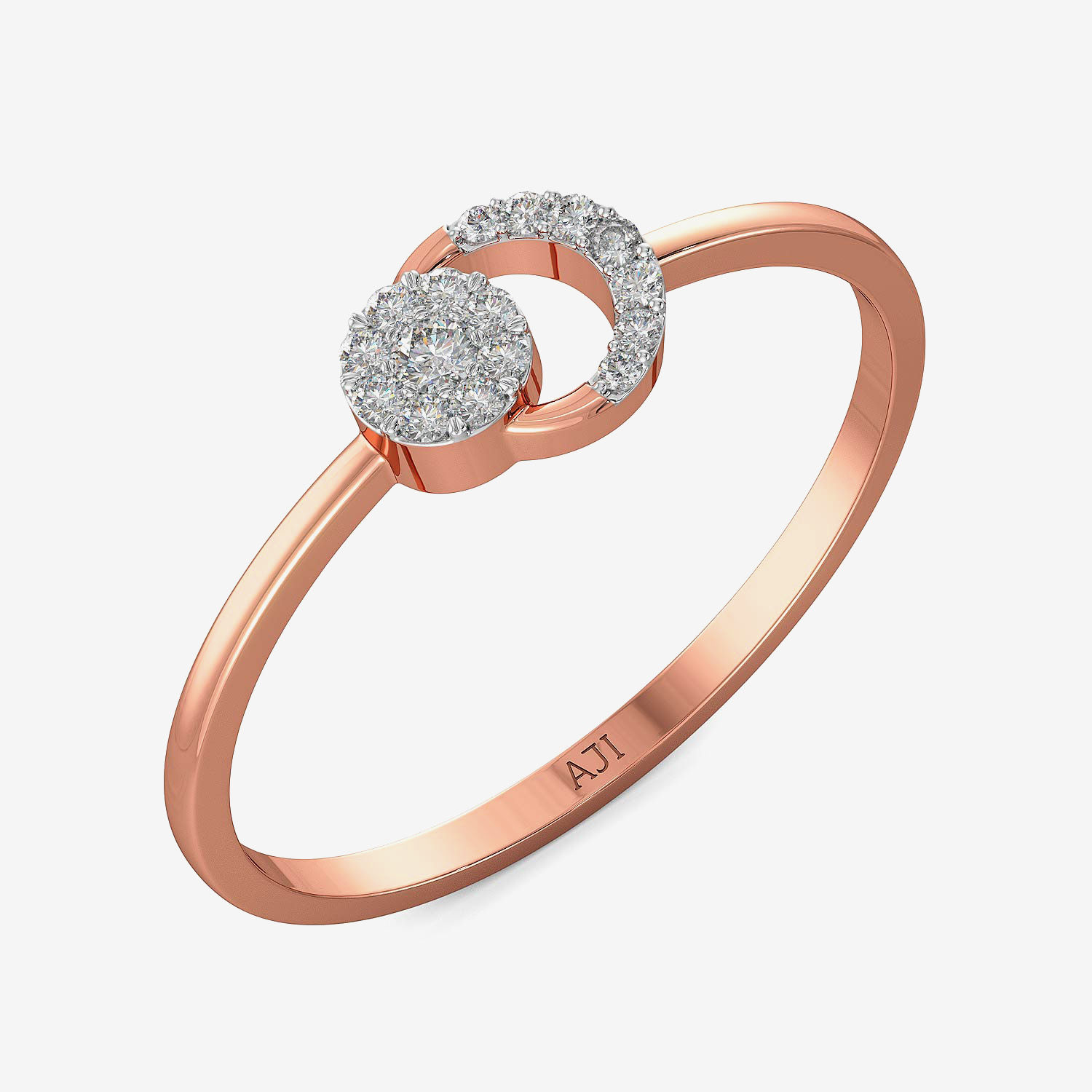 Half-moon Round Diamond Ring by Joyalukkas