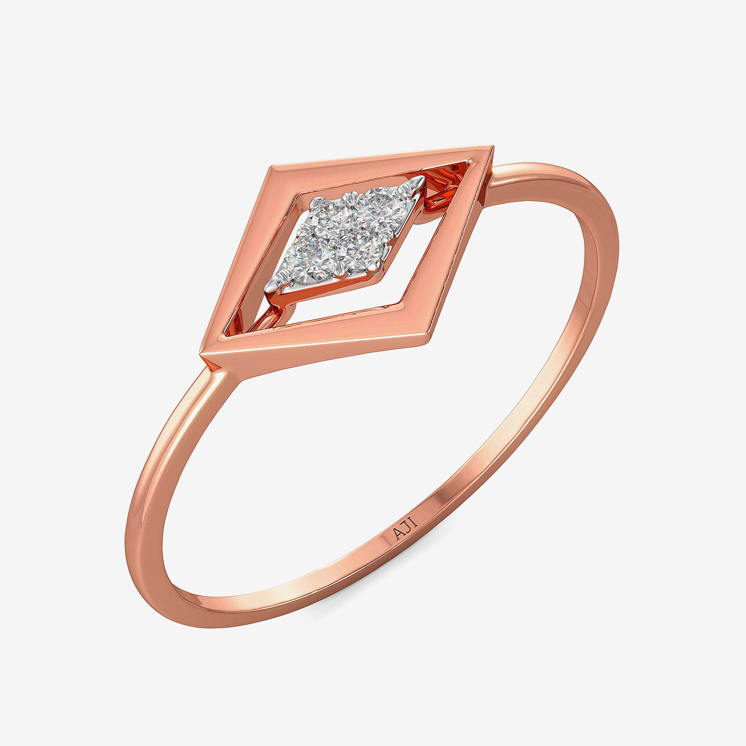 Split Duo-kite Double Box Diamond Ring
