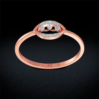 Tri-diamond Leaflet Ring alternate view 2