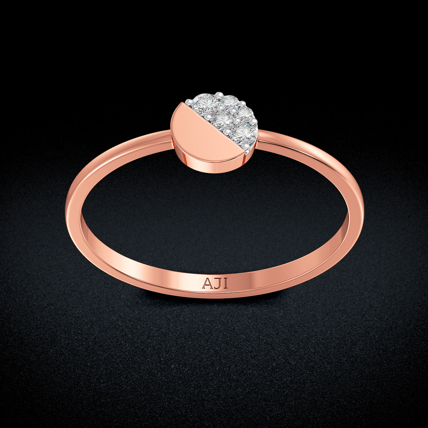 Half-moon Round Diamond Ring image