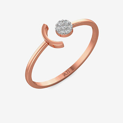 Glam Split Curve And Round Diamond Ring alternate view 1