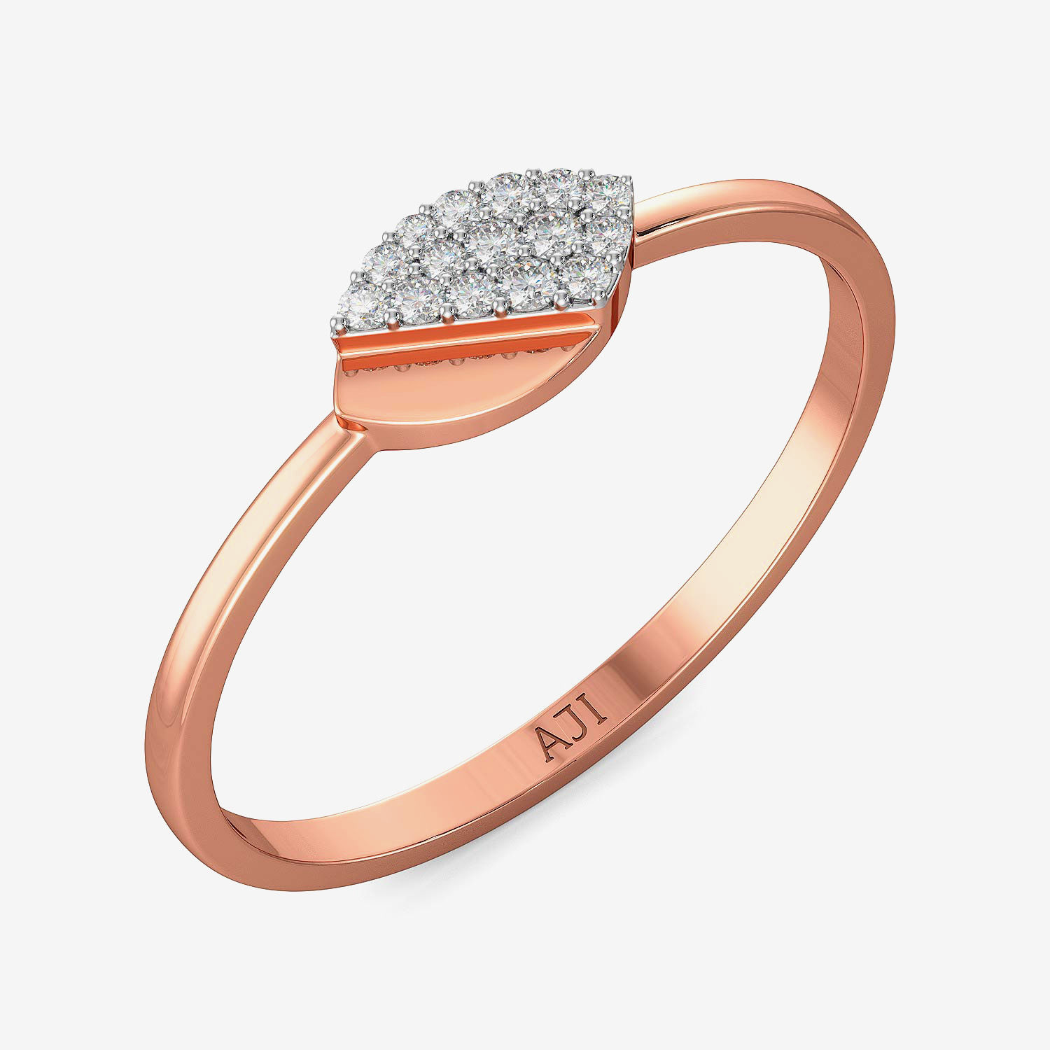 Half-leaflet Diamond Ring