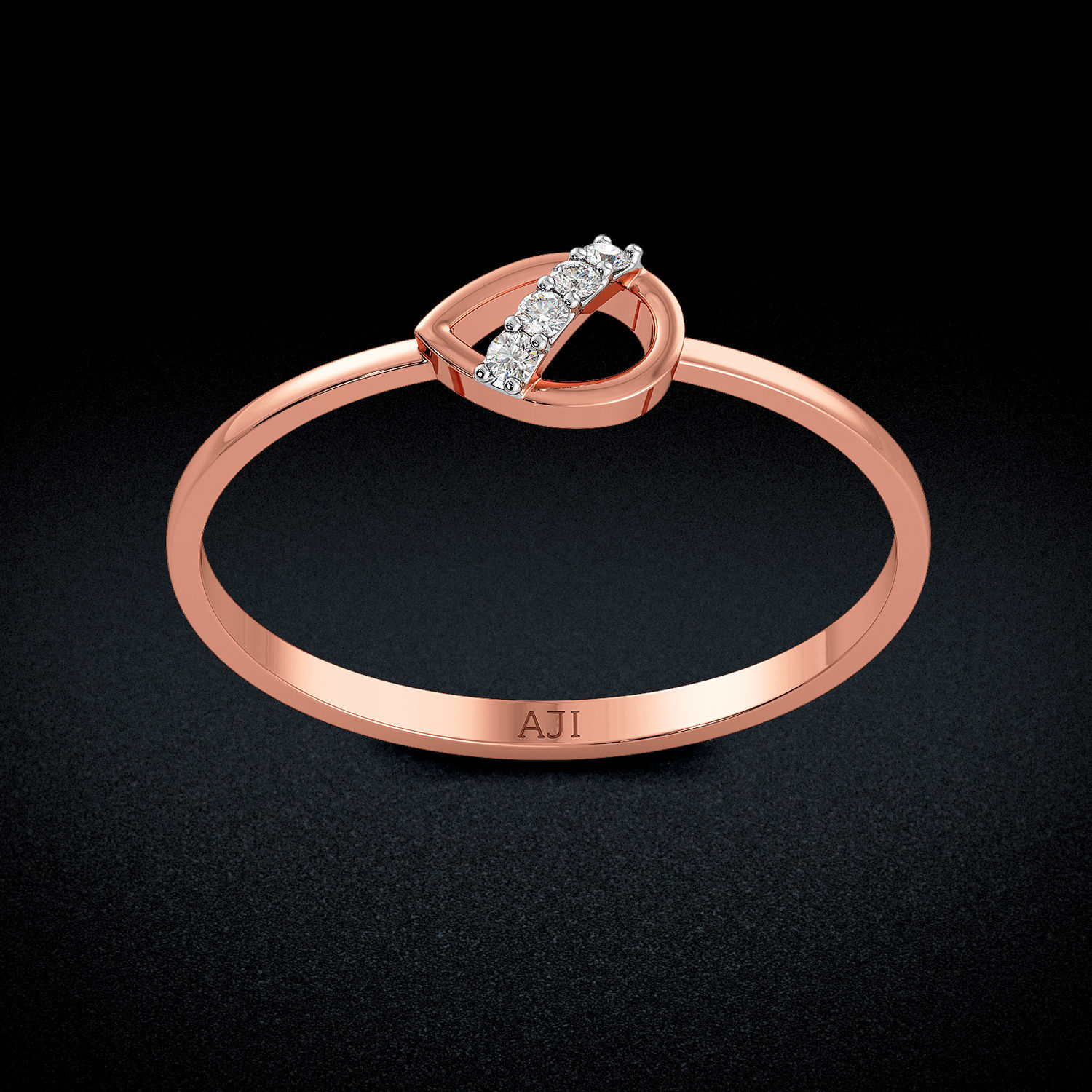 Stunning Stripped Teardrop Diamond Ring image