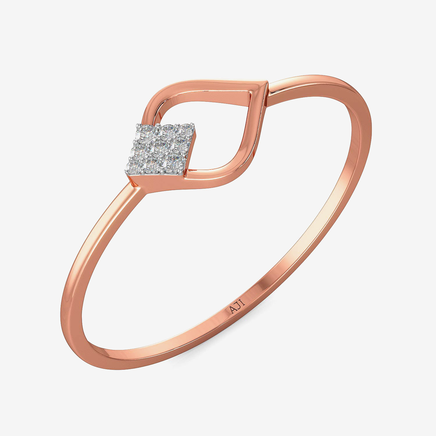 Elegant Leaf Petal Diamond Ring