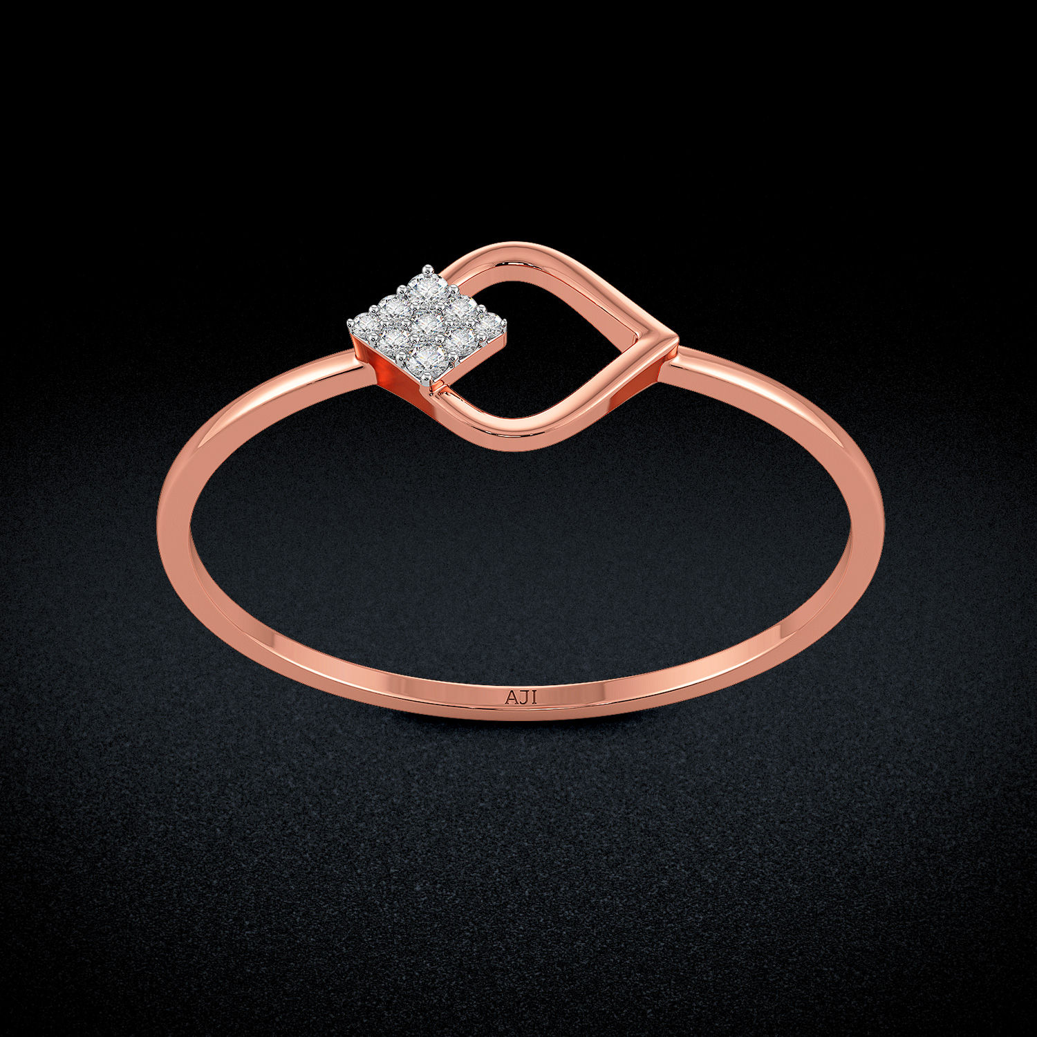 Elegant Leaf Petal Diamond Ring image