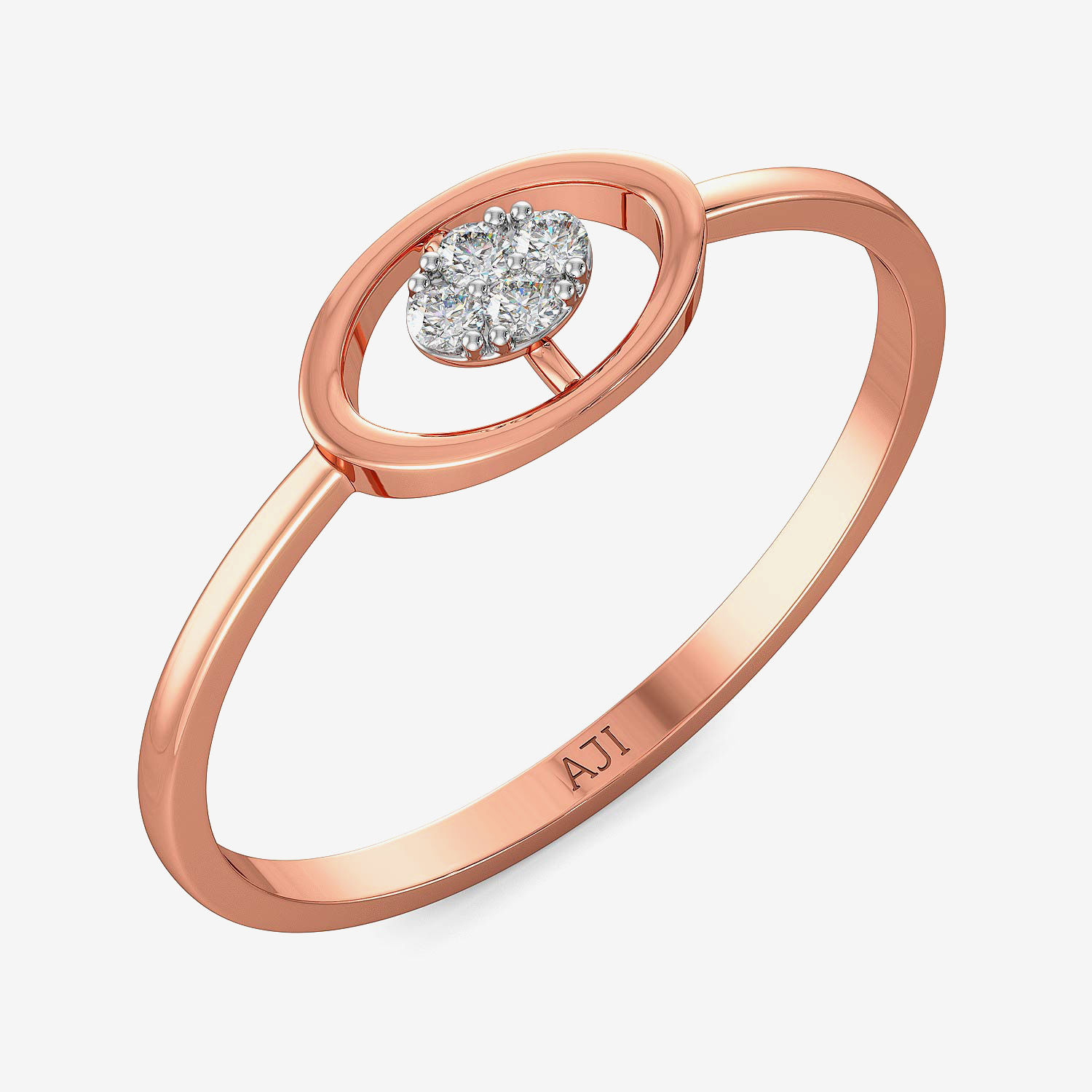 Split Tablet Single Diamond Ring