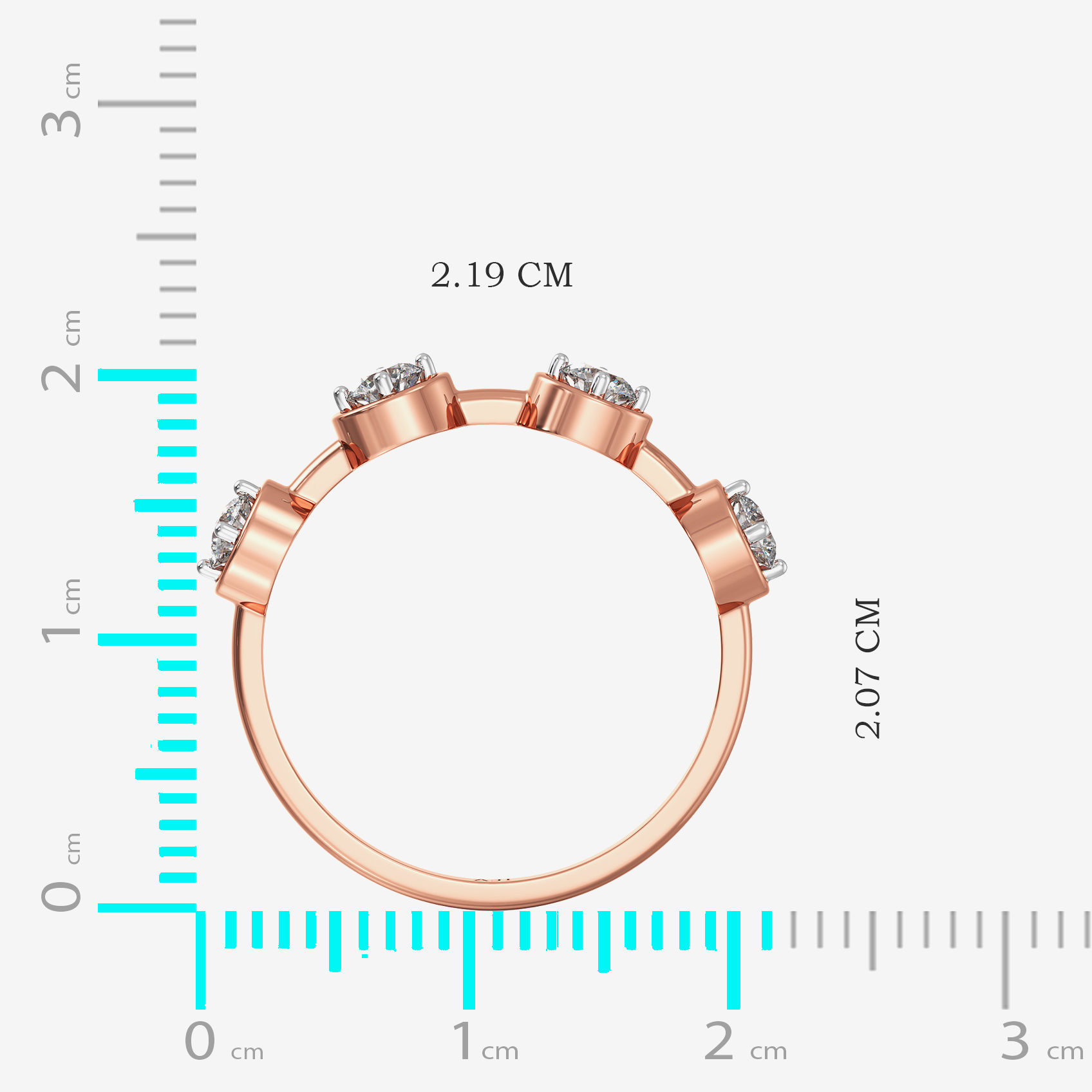 Quadruple Circle Diamond Ring image
