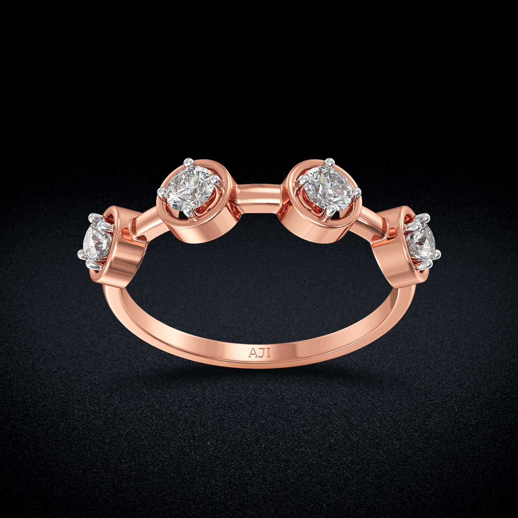 Quadruple Circle Diamond Ring image