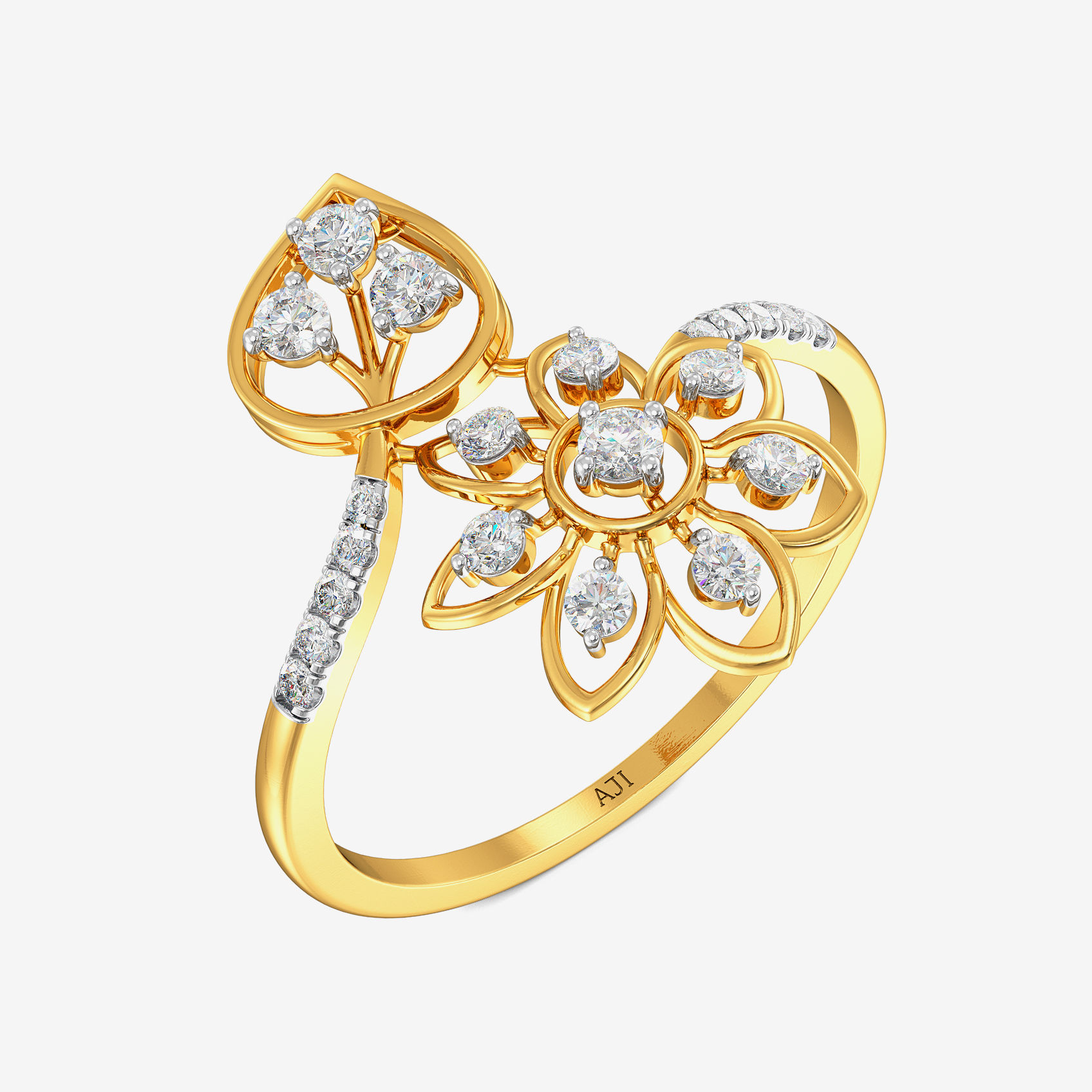 Diamond Floral Ring
