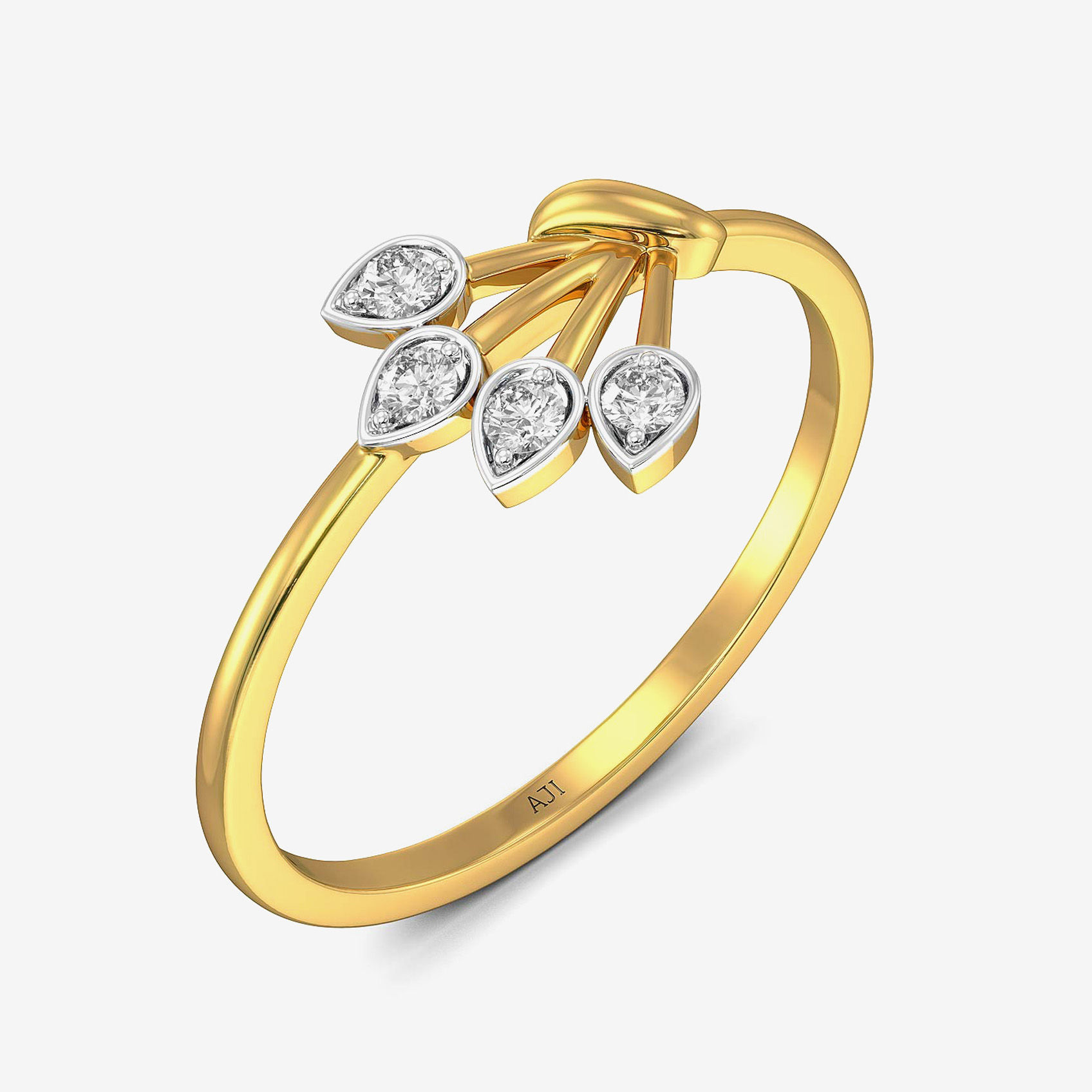 Diamond Leaf Ring