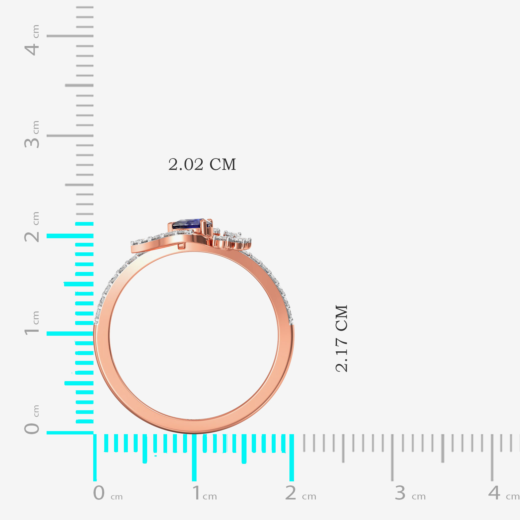 Enchanting Bluestone Teardrop Rosegold Diamond Ring image