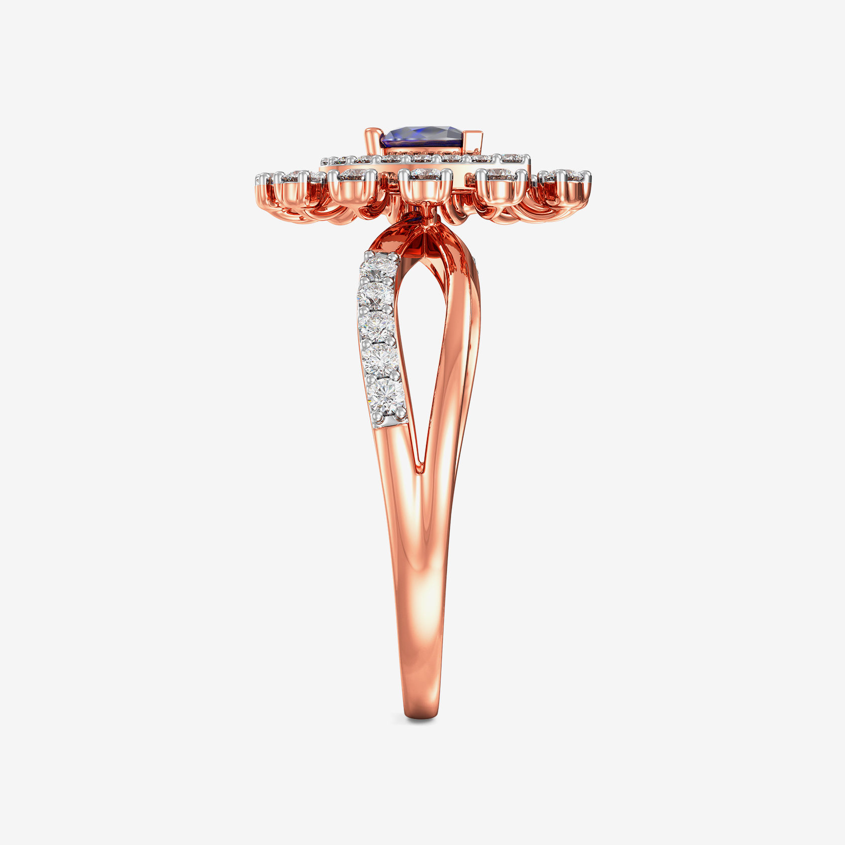 Starlight Dazzling Bluestone Rosegold Diamond Ring alternate view 3
