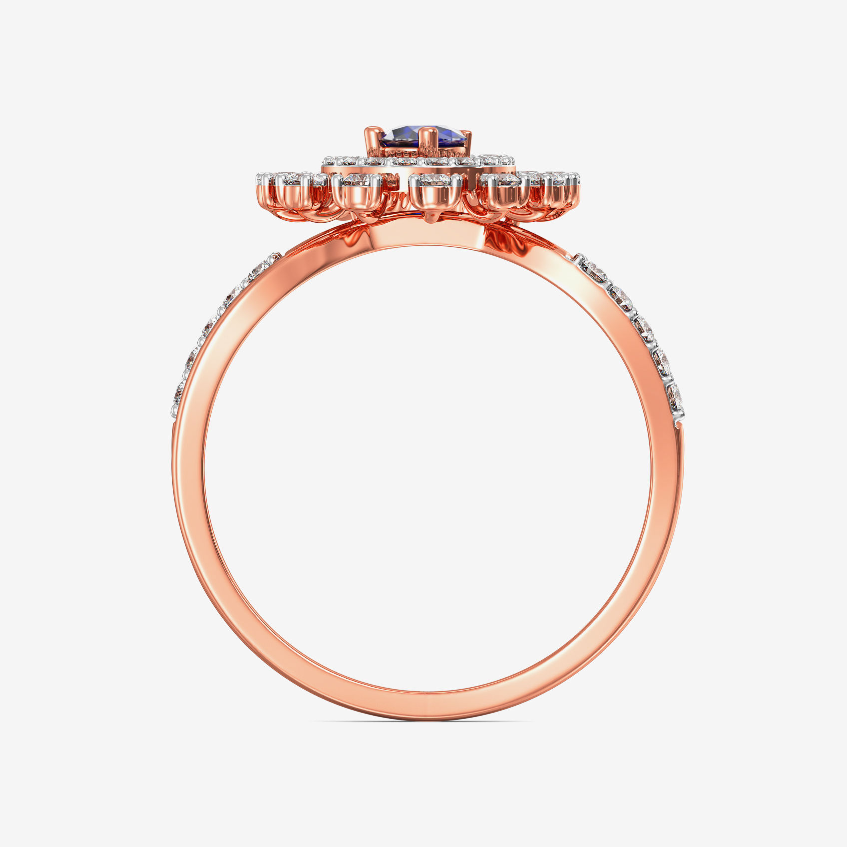 Starlight Dazzling Bluestone Rosegold Diamond Ring image