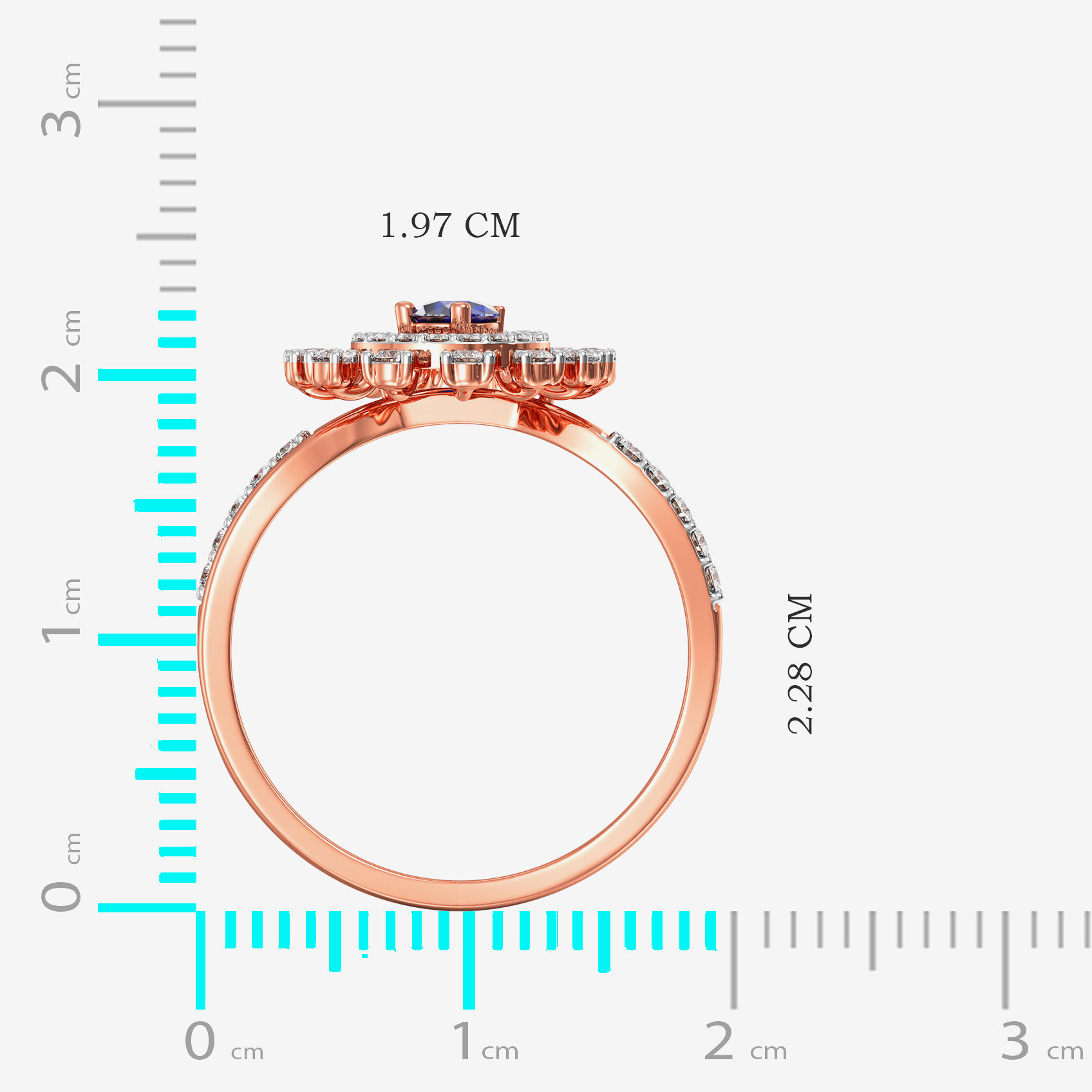 Starlight Dazzling Bluestone Rosegold Diamond Ring image