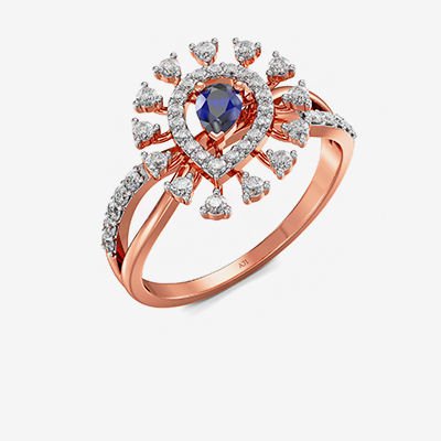 Starlight Dazzling Bluestone Rosegold Diamond Ring alternate view 1