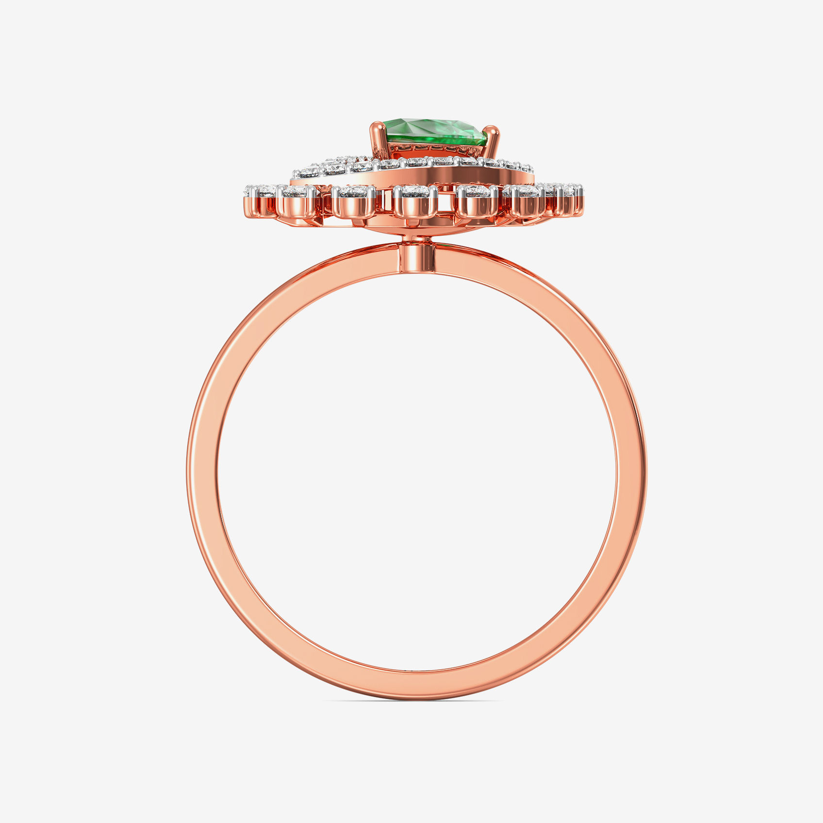 Emerald Envy Trillion Star Rosegold Diamond Ring image