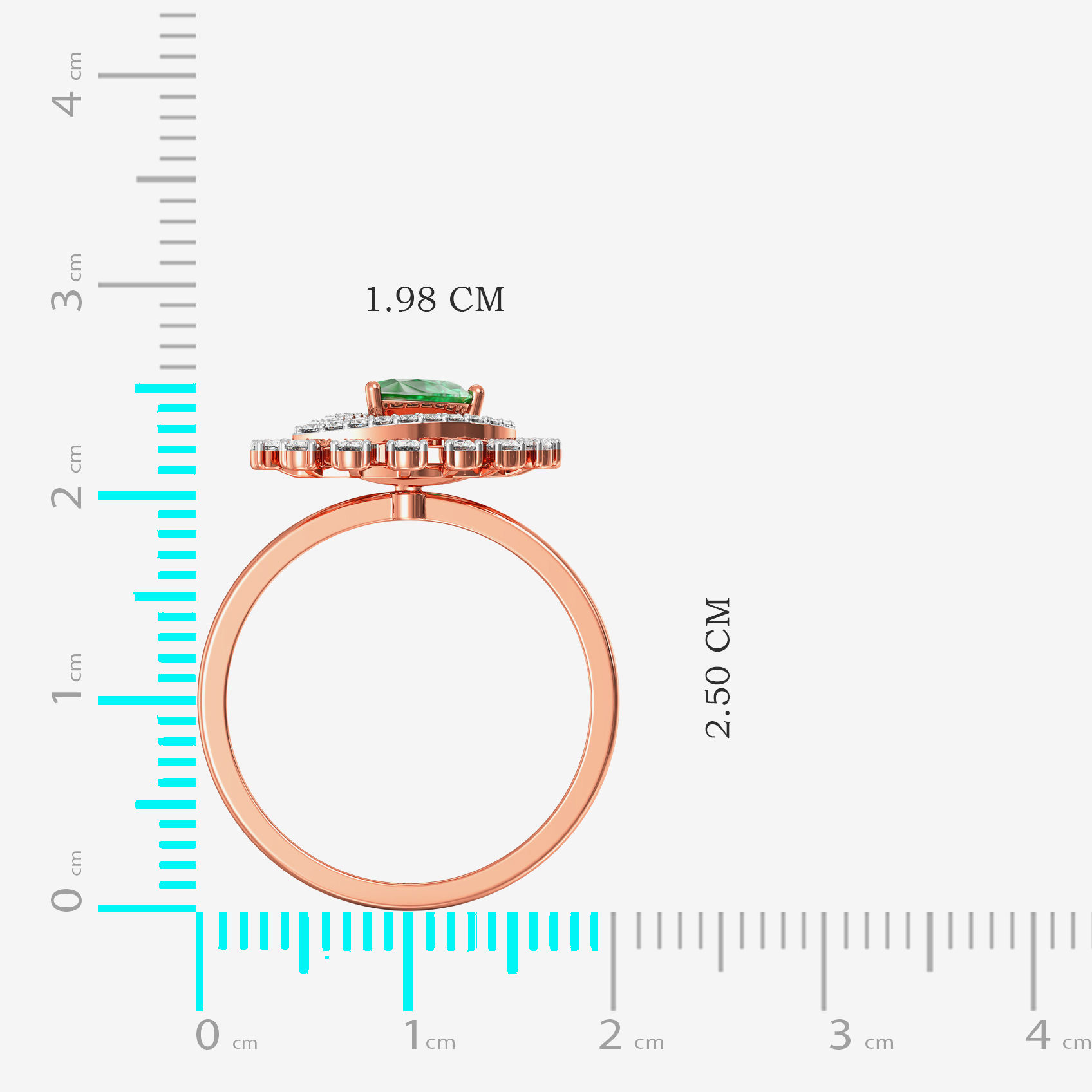 Emerald Envy Trillion Star Rosegold Diamond Ring image