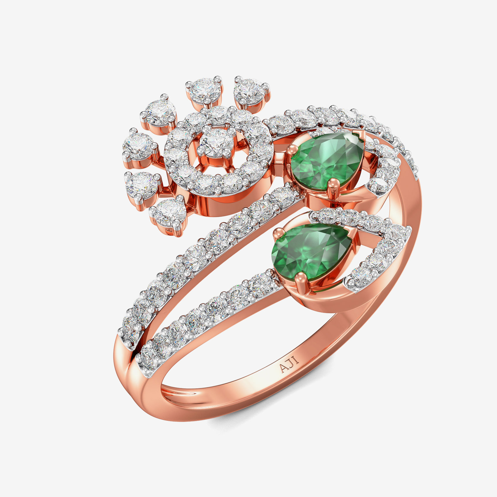 Vintage Glamorous Twisted Rosegold Diamond Ring