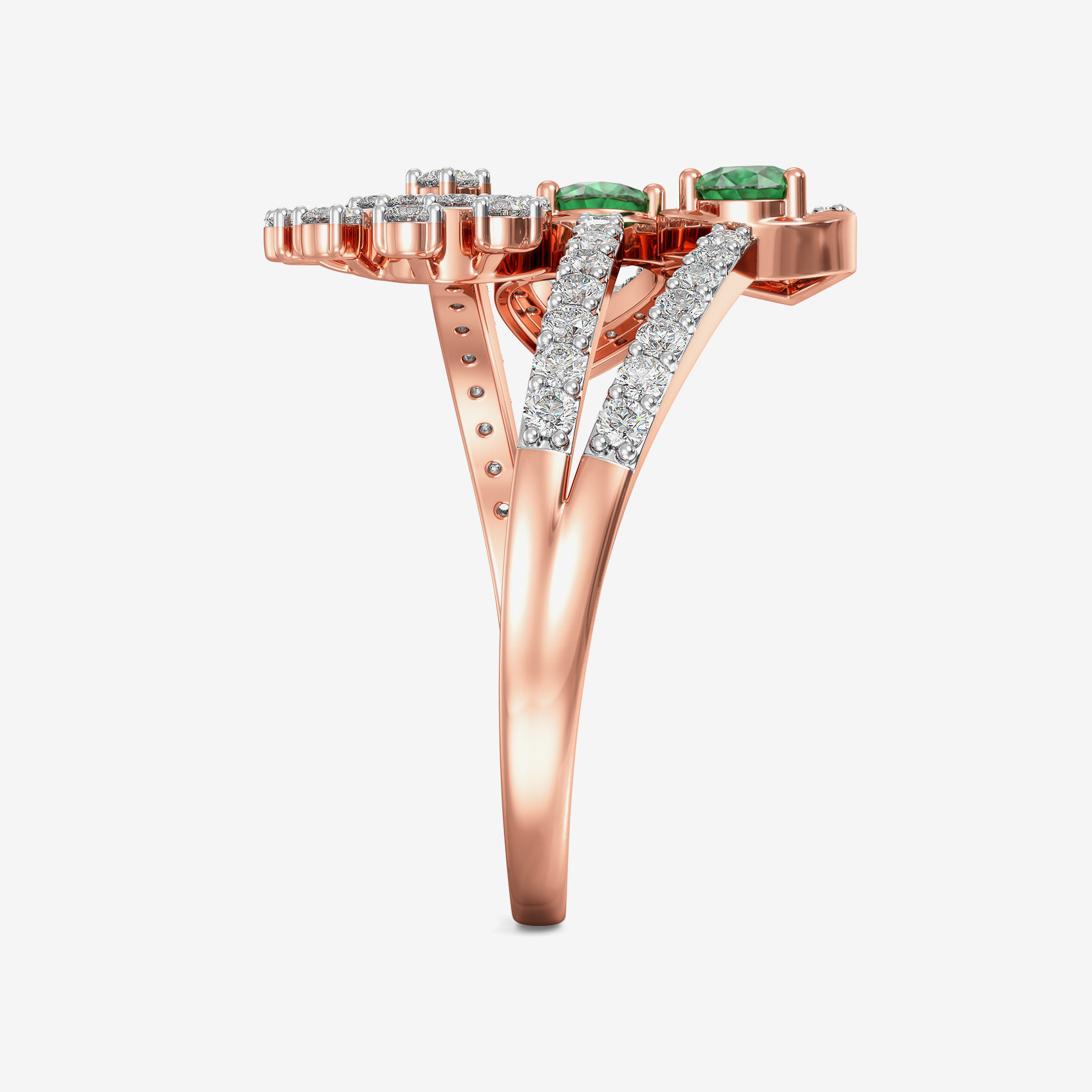 Vintage Glamorous Twisted Rosegold Diamond Ring alternate view 3