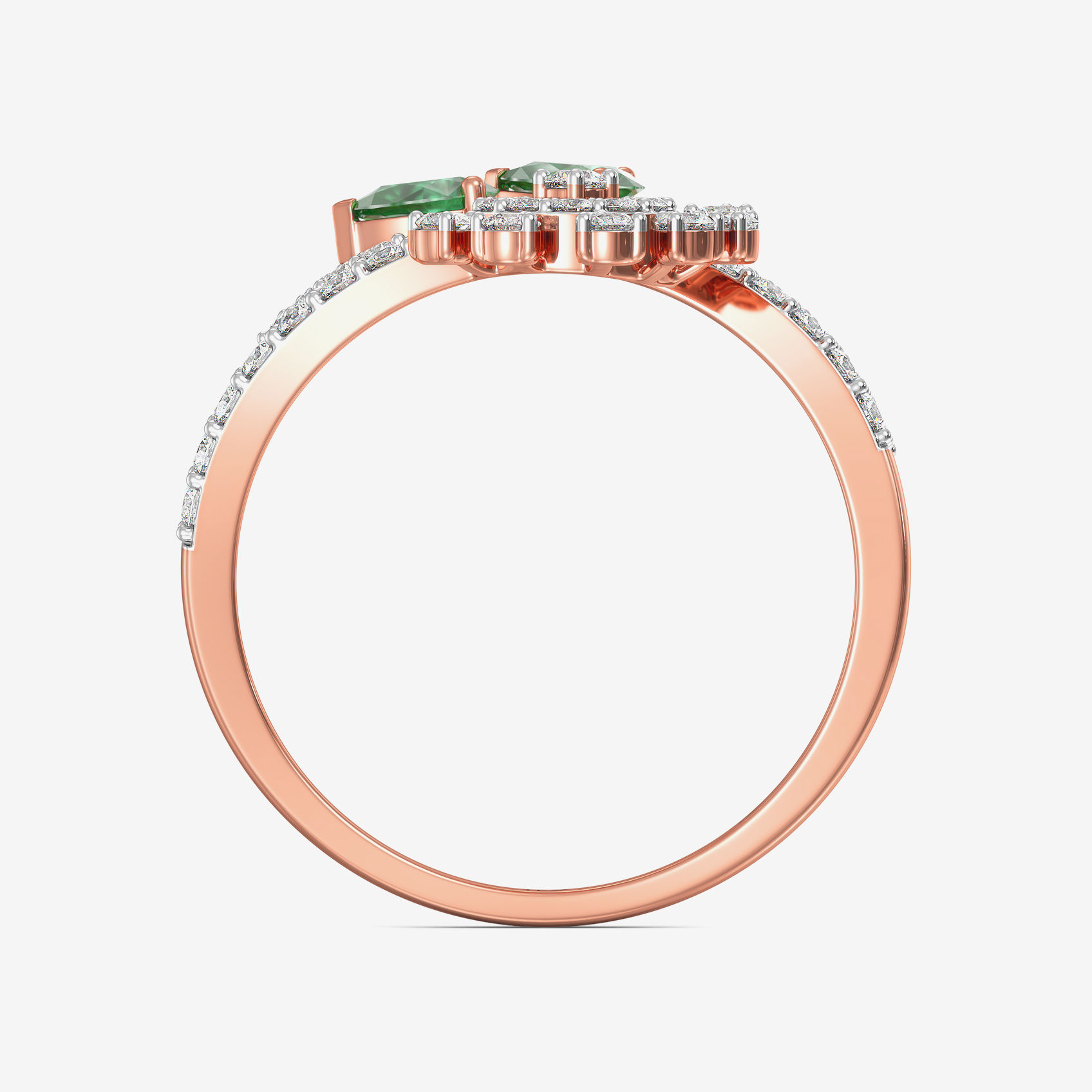 Vintage Glamorous Twisted Rosegold Diamond Ring image