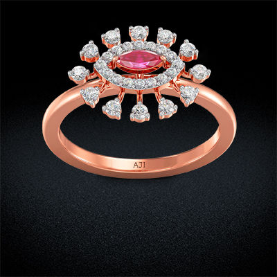 Radiant Brilliant Redstone Rosegold Diamond Ring alternate view 2