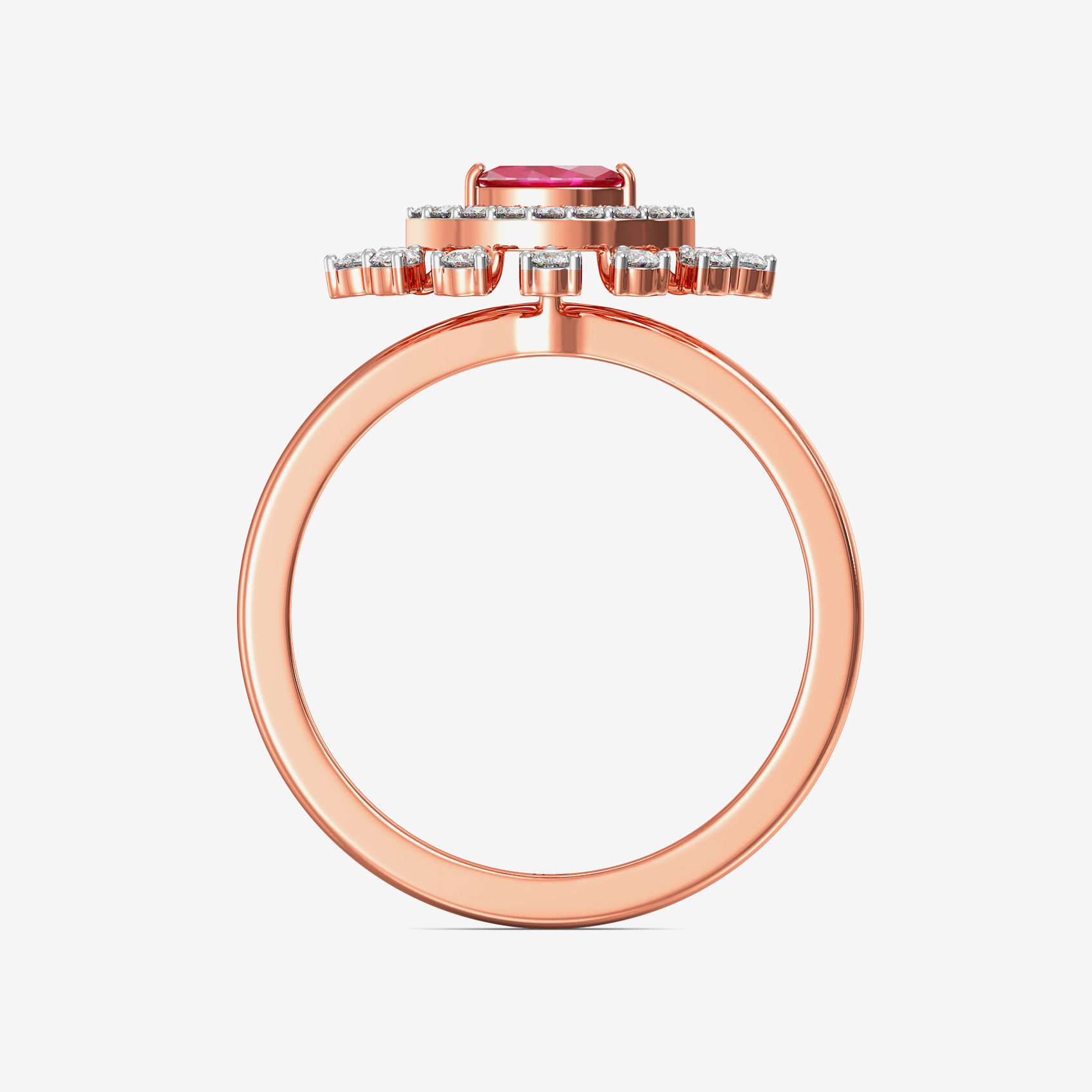 Radiant Brilliant Redstone Rosegold Diamond Ring image