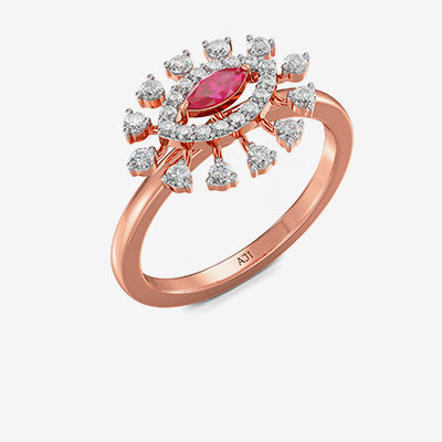 Radiant Brilliant Redstone Rosegold Diamond Ring alternate view 1
