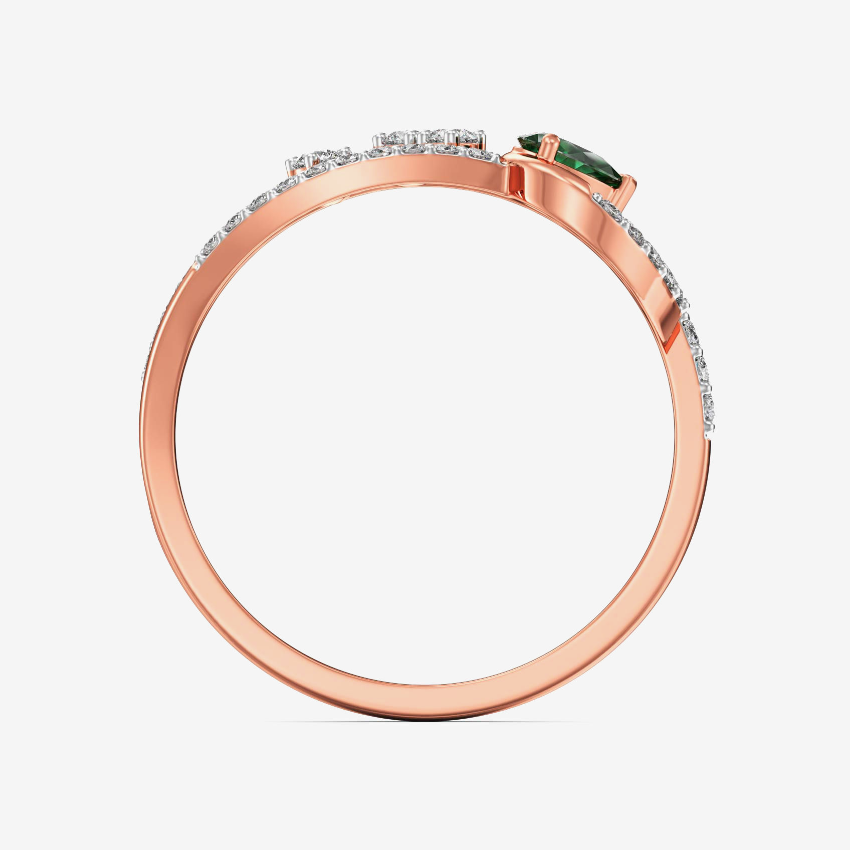 Champagne Dangling Modern Rosegold Diamond Ring image