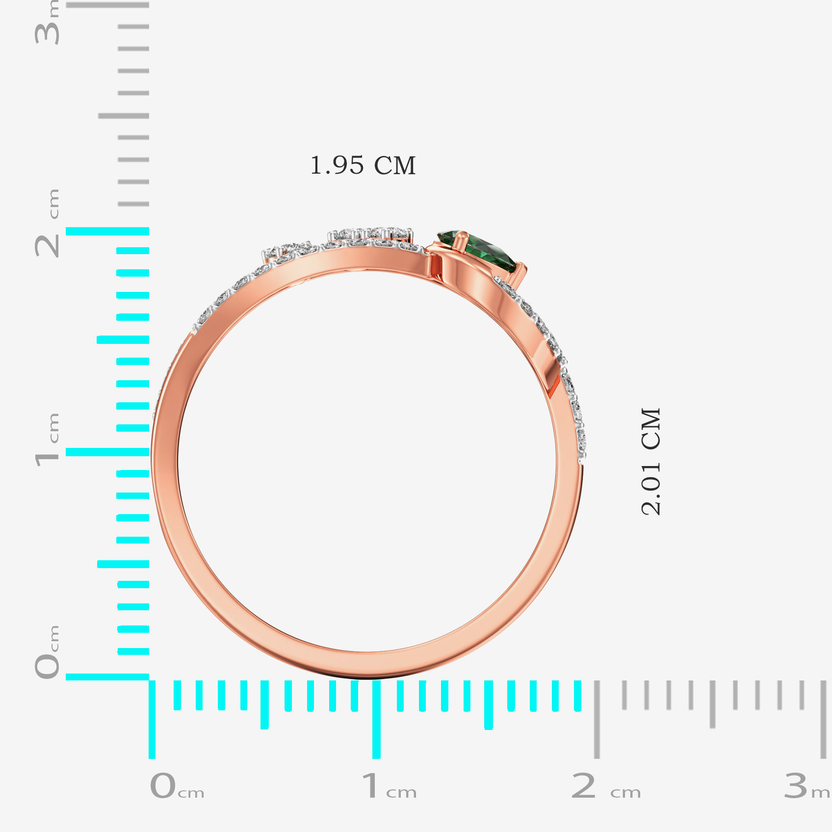Champagne Dangling Modern Rosegold Diamond Ring image