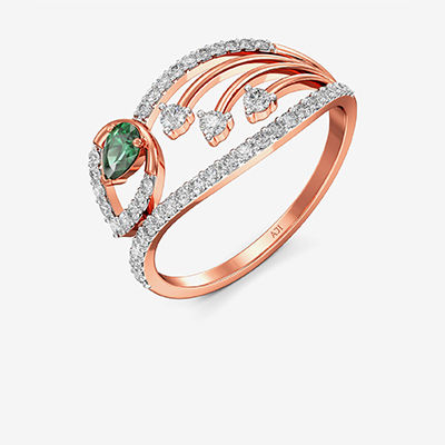 Champagne Dangling Modern Rosegold Diamond Ring alternate view 1