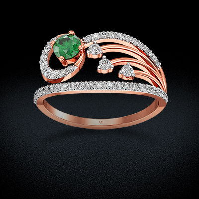 Brilliant Baubles glitter Rosegold Diamond Ring alternate view 2