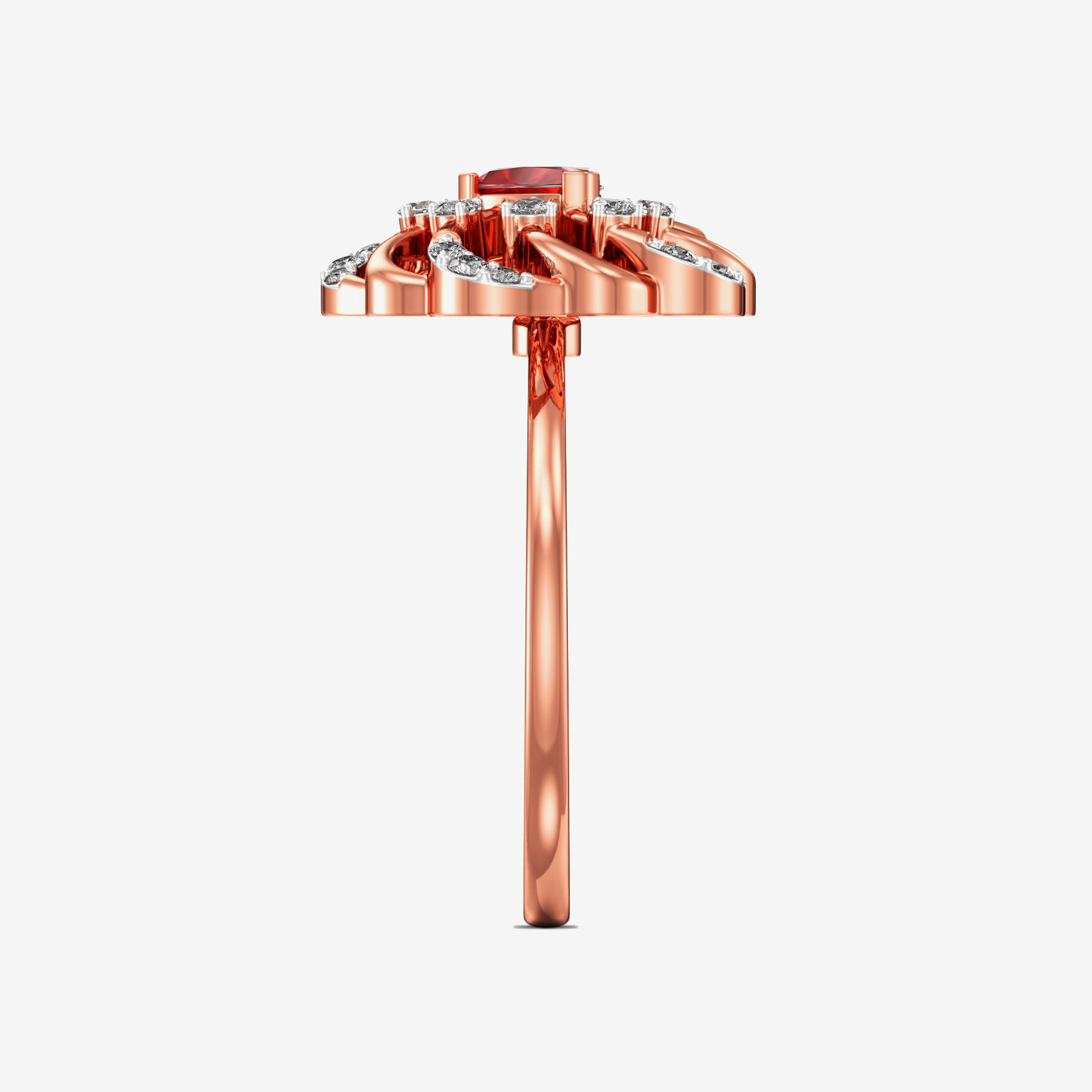 Shimmering trillionstar Sparkle rosegold dimaond ring alternate view 3